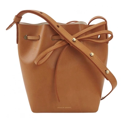 Pre-owned Mansur Gavriel Bucket Leather Bag In Brown