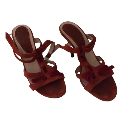 Pre-owned Pinko Sandals In Burgundy