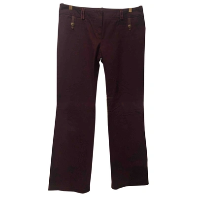Pre-owned Max & Co Straight Pants In Burgundy