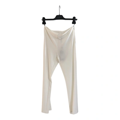 Pre-owned Atos Lombardini Straight Pants In White