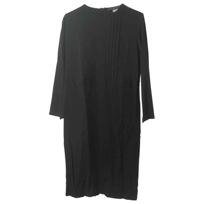 Pre-owned Les Prairies De Paris Silk Mid-length Dress In Black