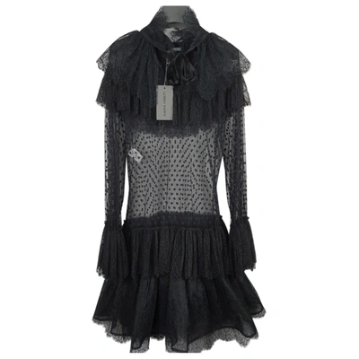 Pre-owned Alberta Ferretti Lace Mid-length Dress In Black