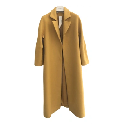 Pre-owned Annie P Wool Coat In Yellow