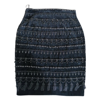 Pre-owned Genny Velvet Skirt In Black