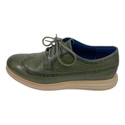 Pre-owned Cole Haan Leather Lace Ups In Green