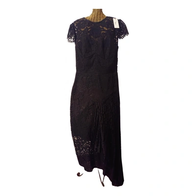 Pre-owned Milly Lace Mid-length Dress In Black