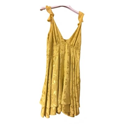 Pre-owned Pinko Mini Dress In Yellow