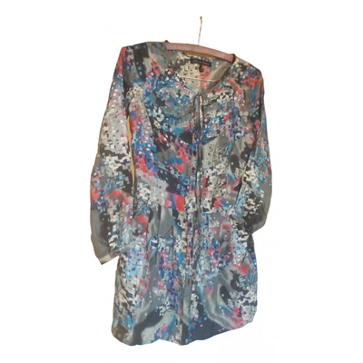 Pre-owned Silvian Heach Silk Mini Dress In Multicolour