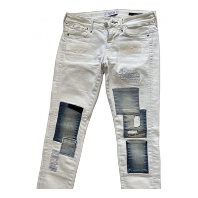 Pre-owned Guess Slim Jeans In White