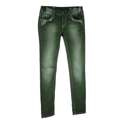 Pre-owned Miss Me Slim Jeans In Green