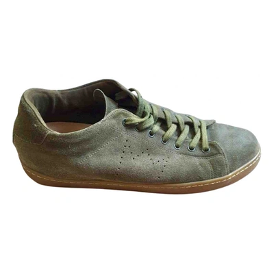 Pre-owned Leather Crown Low Trainers In Green