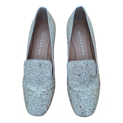 Pre-owned Anteprima Glitter Flats In Silver