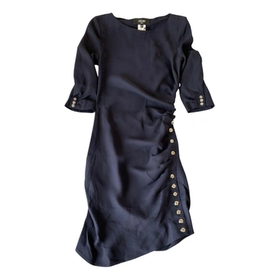Pre-owned Azzaro Silk Mini Dress In Blue