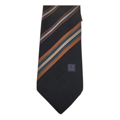 Pre-owned Pierre Balmain Silk Tie In Brown