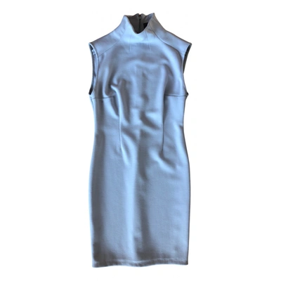 Pre-owned Versace Wool Maxi Dress In Blue