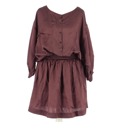 Pre-owned Burberry Silk Dress In Burgundy