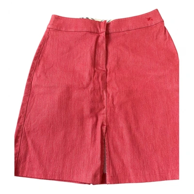 Pre-owned Burberry Skirt In Burgundy