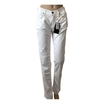 Pre-owned Fay Straight Pants In White