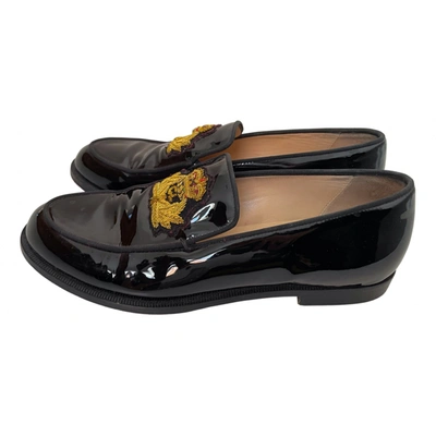 Pre-owned Christian Louboutin Patent Leather Flats In Black