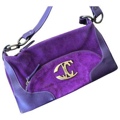 Pre-owned Just Cavalli Leather Handbag In Purple
