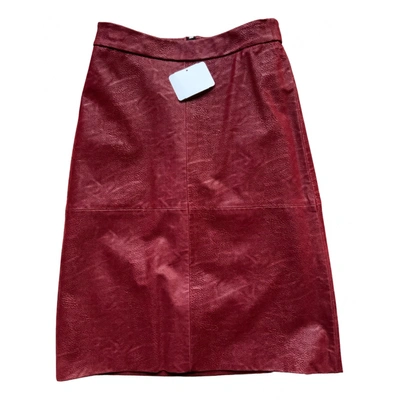 Pre-owned Drykorn Mid-length Skirt In Burgundy