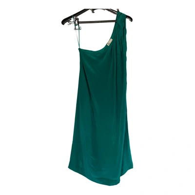 Pre-owned Stella Forest Silk Dress In Green