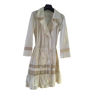 Pre-owned Ermanno Scervino Trench Coat In White