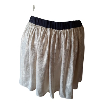 Pre-owned Gerard Darel Silk Mini Skirt In Beige
