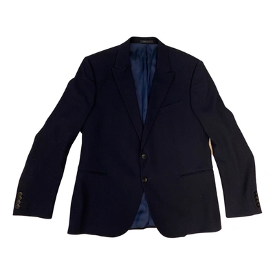 Pre-owned Armani Collezioni Wool Jacket In Blue