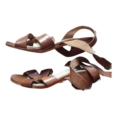Pre-owned Moma Leather Sandals In Beige