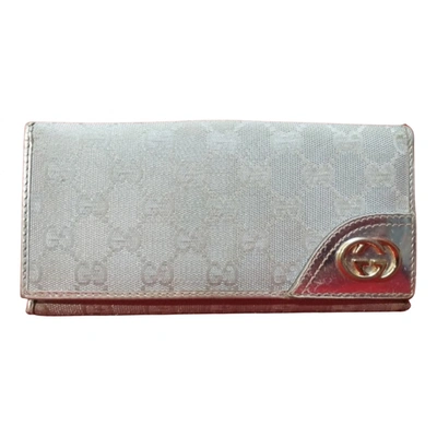 Pre-owned Gucci Cloth Wallet In Silver