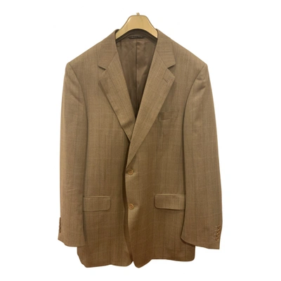 Pre-owned Canali Wool Jacket In Khaki