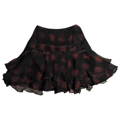 Pre-owned Galliano Silk Mini Skirt In Black