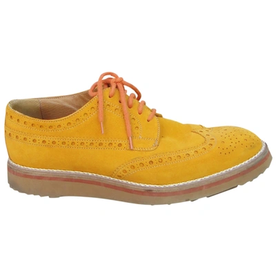 Pre-owned Pollini Lace Ups In Yellow
