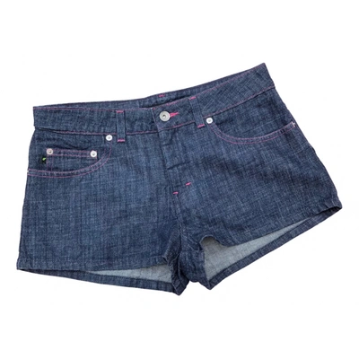 Pre-owned Dkny Mini Short In Blue