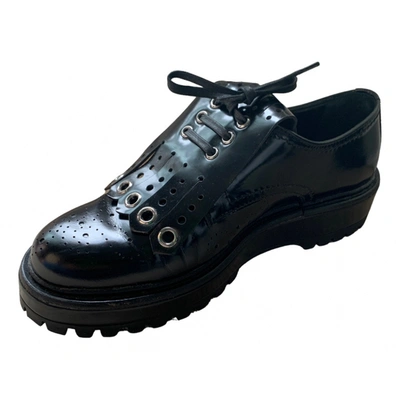 Pre-owned Carshoe Leather Lace Ups In Black