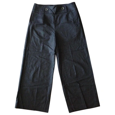 Pre-owned Toast Wool Trousers In Navy