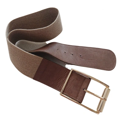 Pre-owned Flavio Castellani Leather Belt In Beige