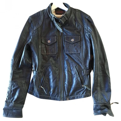 Pre-owned Oakwood Leather Jacket In Navy