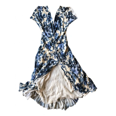 Pre-owned Giorgio Armani Silk Maxi Dress In Blue