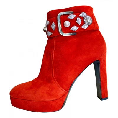 Pre-owned Luis Onofre Ankle Boots In Red