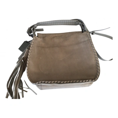 Pre-owned Allsaints Leather Crossbody Bag In Beige