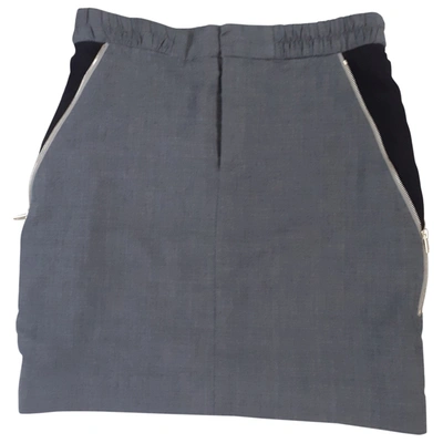 Pre-owned Ikks Wool Mini Skirt In Grey