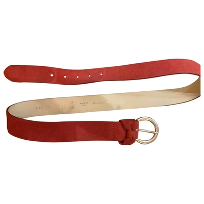 Pre-owned Moschino Love Leather Belt In Red