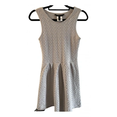 Pre-owned Bcbg Max Azria Wool Mid-length Dress In Grey