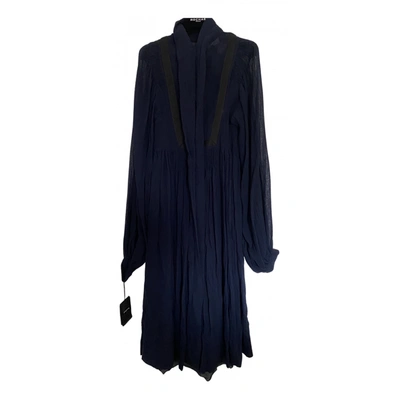 Pre-owned Rochas Wool Mid-length Dress In Blue