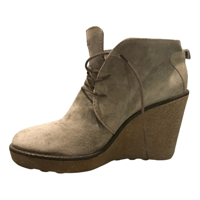 Pre-owned Moncler Ankle Boots In Grey