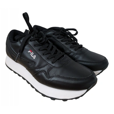 Pre-owned Fila Leather Trainers In Black