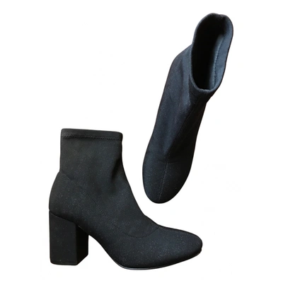Pre-owned Gioseppo Cloth Ankle Boots In Black