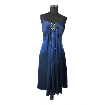 Pre-owned Sand Silk Mid-length Dress In Blue